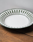 French Porcelain Scalloped Dessert Bowl / Green