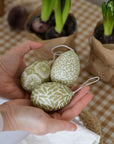 Green Pattern Hanging Easter Eggs /  Bag of 8 or Single