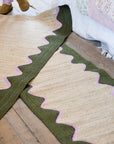 Olive Wave Jute Runner / 2 x 6 ft
