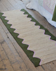 Olive Wave Jute Runner / 2 x 6 ft