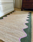 Olive Wave Jute Rug / 4 x 6ft