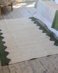 Olive Wave Jute  Rug  / 3 x 5ft
