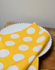 Polka Dot Print Napkin / Yellow & White
