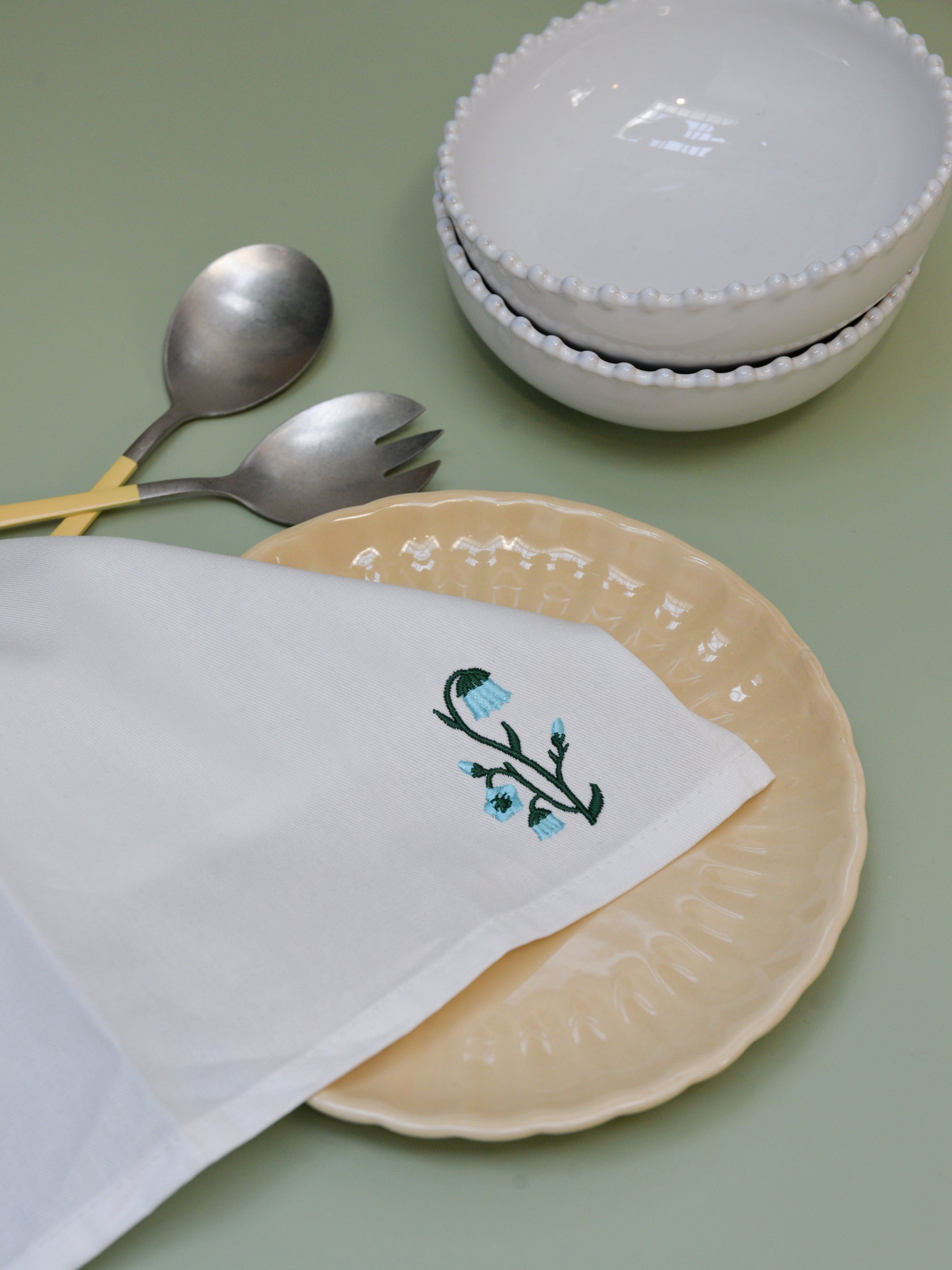 Floral Embroidered Napkin