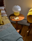 Round Metal Side Table / Brown