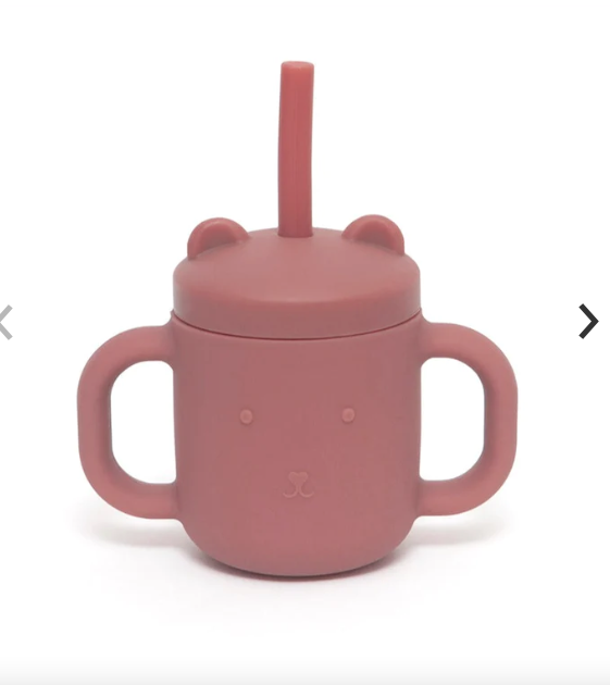 Silicone Straw Cup With Handles in Various