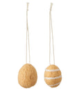 Bag of Eight Felt Hanging Easter Eggs / Yellow