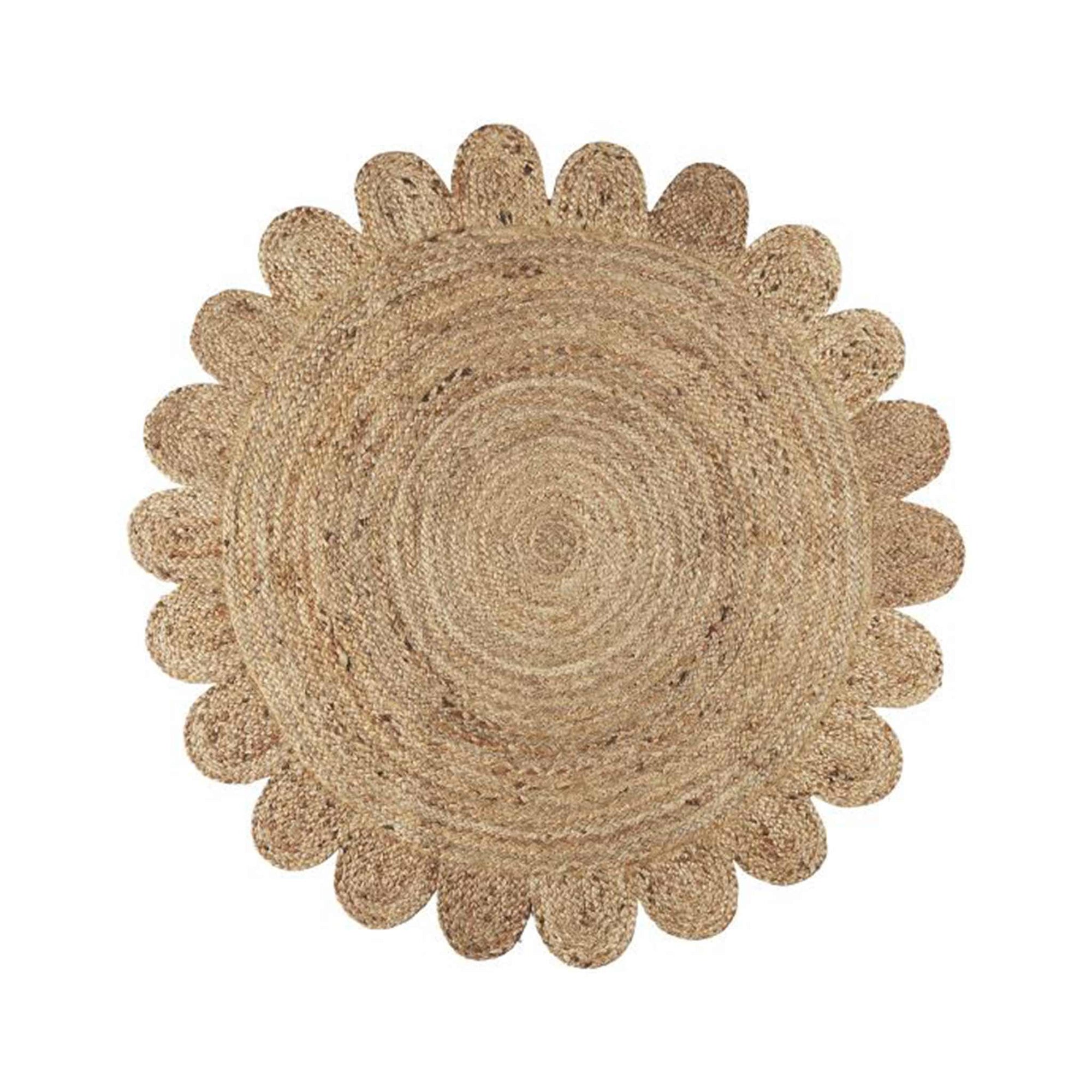 IB Laursen Scalloped Edge Round Jute Rug