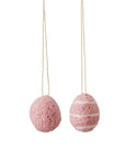 Bag of Eight Felt Hanging Easter Eggs / Pink